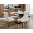 thumbnail image 6 of ODUSE-DAILY Beige Velvet Dining Chairs Set of 4, Kitchen & Dining Room Chairs, Nailheads Tufted, Sillas De Comedor, Fabric Upholstered, Golden Metal Legs (Beige, 4 Pcs), 6 of 12