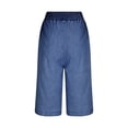 thumbnail image 6 of Tsesme Women’s Capris Jean Elastic Waist Straight Leg Denim Pants with Pockets Summer Casual Versatile Cropped Pants ,3XL, 6 of 9
