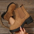 thumbnail image 4 of LRGSHF Ankle Boots for Women Slip On Platform Chelsea Boots, Elastic Side Panels Chunky Block Heel Round Toe Short Booties Non Slip Daily Outdoor Walking Shoes, 4 of 5