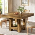 thumbnail image 5 of Fimind 39" Square Dining Table for 2-4, Rustic Farmhouse Kitchen Table with Storage Shelf, Small Space Wood Dining Room Table for Apartment, Breakfast, Dining Area, Rustic Brown, 5 of 7