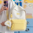 thumbnail image 6 of Bow Embroidery School Backpack, Star Print Backpack with Mini Pendant Bag, Lightweight Loptop Backpack for Travel Shopping (Yellow), 6 of 9