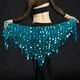 thumbnail image 1 of Sirena de la mujer Danza del Vientre Bufanda Lentejuelas Malla Triángulo Azul Colcomx Bufanda de cadera de danza del vientre, 1 of 8