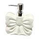 thumbnail image 2 of Dispensador de loción Bow, recargable con bomba, botella de jabón de manos de cerámica, botella de loción Blanco, 2 of 9