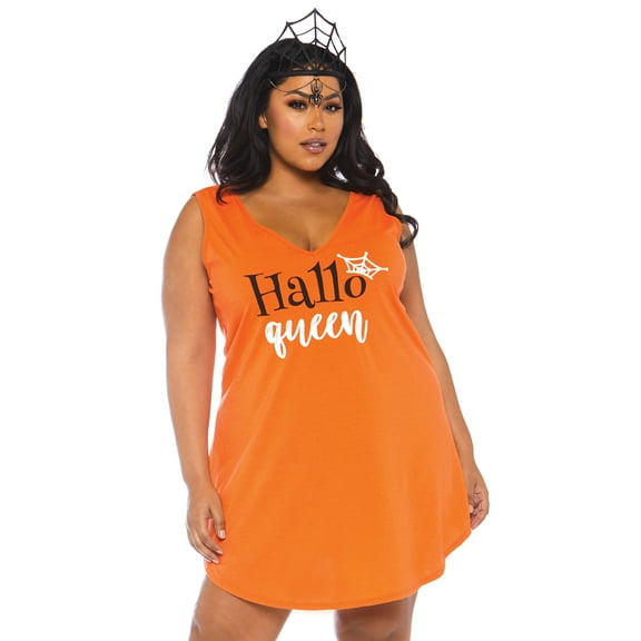 Women's Plus Size Halloqueen Halloween Dress, Orange, 3X-4X