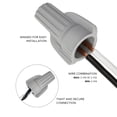 thumbnail image 3 of Maxxima Gray Electrical Winged Wire Connector Screw Terminal - 100 Pack, Cone Shaped, UL Listed and ROHS Compliant, Ideal for Electrical Project and Home Lighting Needs, 3 of 5