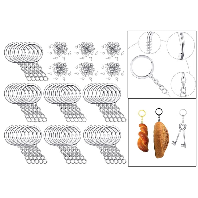 Llaveros con Cadena perfecl 250 Piezas para Manualidades DIY Plata