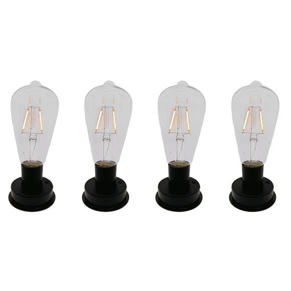 4Pc Solar LED Tungsten Filament Bulb Lamp 2800K Automatic Light Sensors Fence Night Lights for Garden Lamp(8.5cm)