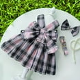 thumbnail image 4 of Plaid Print Dog Harness Dress with Bowknot for Small Dogs - Cute and Stylish Pet Clothes for Indoor and Outdoor Use for Various Occasions, 4 of 5