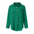 thumbnail image 4 of DHFJKG Jackets For Women Denim Jacket Distressed Ripped Solid Color Loose Fit Long Sleeve Button Down Casual Jean Coat Soft Outerwear, 4 of 7