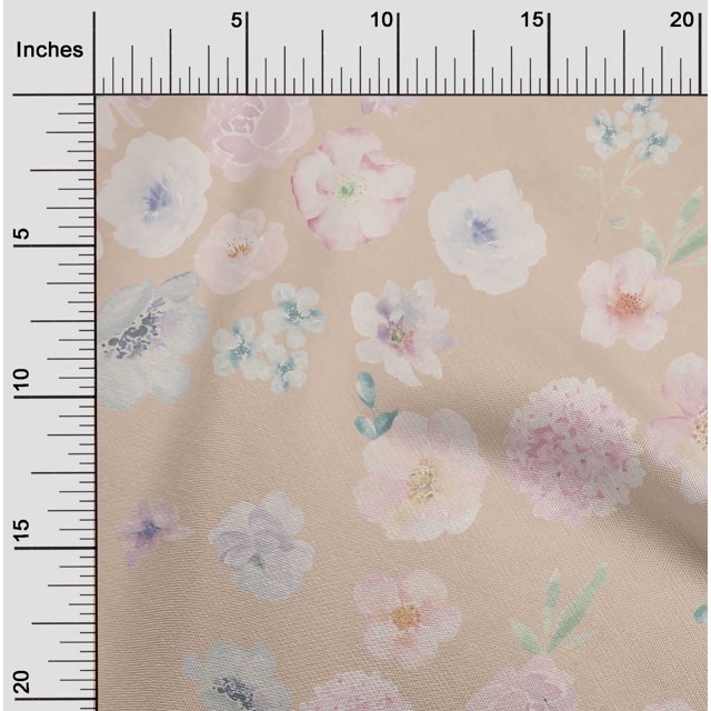 oneOone Polyester Lycra Fabric Flower Watercolor Fabric Prints By Yard 56 Inch Wide