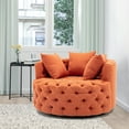 thumbnail image 2 of Veryke Linen Button Tufted Accent Chair, Leisure Swivel Lounge Sofa for Living Room - Orange, 2 of 10