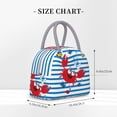 thumbnail image 2 of Balery Red Funny Crab on Blue Stripe Bolsa de Almuerzo para Mujeres, Caja de Almuerzo, Bolsa de Almuerzo Pequeña Impermeable, Tote de Almuerzo Reutilizable con Gran Capacidad, 2 of 6