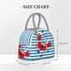 thumbnail image 2 of Disketp Red Funny Crab on Blue Stripe Bolsa Térmica para Almuerzo, Lonchera con Abertura Amplia y Gran Capacidad, Organizador Reutilizable para Mujeres, Hombres y Adultos, 2 of 6