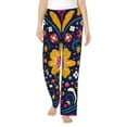 thumbnail image 2 of Goofa Cinco De Mayo Floral Printed Soft Pajama Pants for Women, Wide Leg Comfy Casual Lounge Yoga Pants-Small, 2 of 9