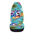 thumbnail image 3 of Uourmeti Tropical Surfing Shark Print Seat Covers for Cars Colorfast Front Car Seat Cover Anti-Abrasion Stretchy 1 Piece Compatible with Truck Automobile, 3 of 6