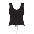 thumbnail image 4 of Tiqkatyck Tank Top for Women's New Vacation Slim Fit Short Square Neck Hollowed Out Solid Color Vest Outside Knit Top Sleeveless Crochet Tunic Tops Summer Tops for Women Black M, 4 of 4