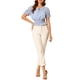 thumbnail image 2 of Blusa de gasa con mangas abullonadas y fruncidas INSPIRE CHIC para mujer en azul grisáceo XL, 2 of 6
