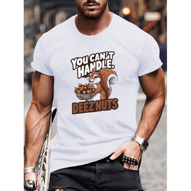 Camiseta gráfica divertida de ardillas para hombre: camiseta informal de manga corta, transpirable, regalo perfecto para el verano, camisetas informales.