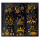 thumbnail image 1 of Pegatinas navideñas para ventana, decoraciones de copos de nieve con purpurina dorada para suministros de fiesta de Navidad de invierno con árbol de Navidad, muñeco de nieve, Papá Noel, reno, ángulos de estrella y más diseños, 9 hojas reutilizables (C) ER, 1 of 3