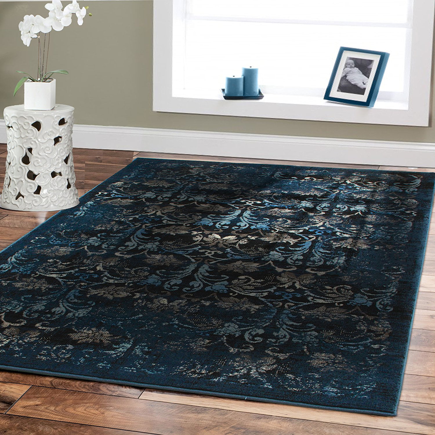 Premium Rugs Large 8x10 Rugs For Living Room 8x11 Area Rugs Under Table Area Rugs On Clearance Black Navy Distressed Rugs 8 By 10 Walmart Com Walmart Com