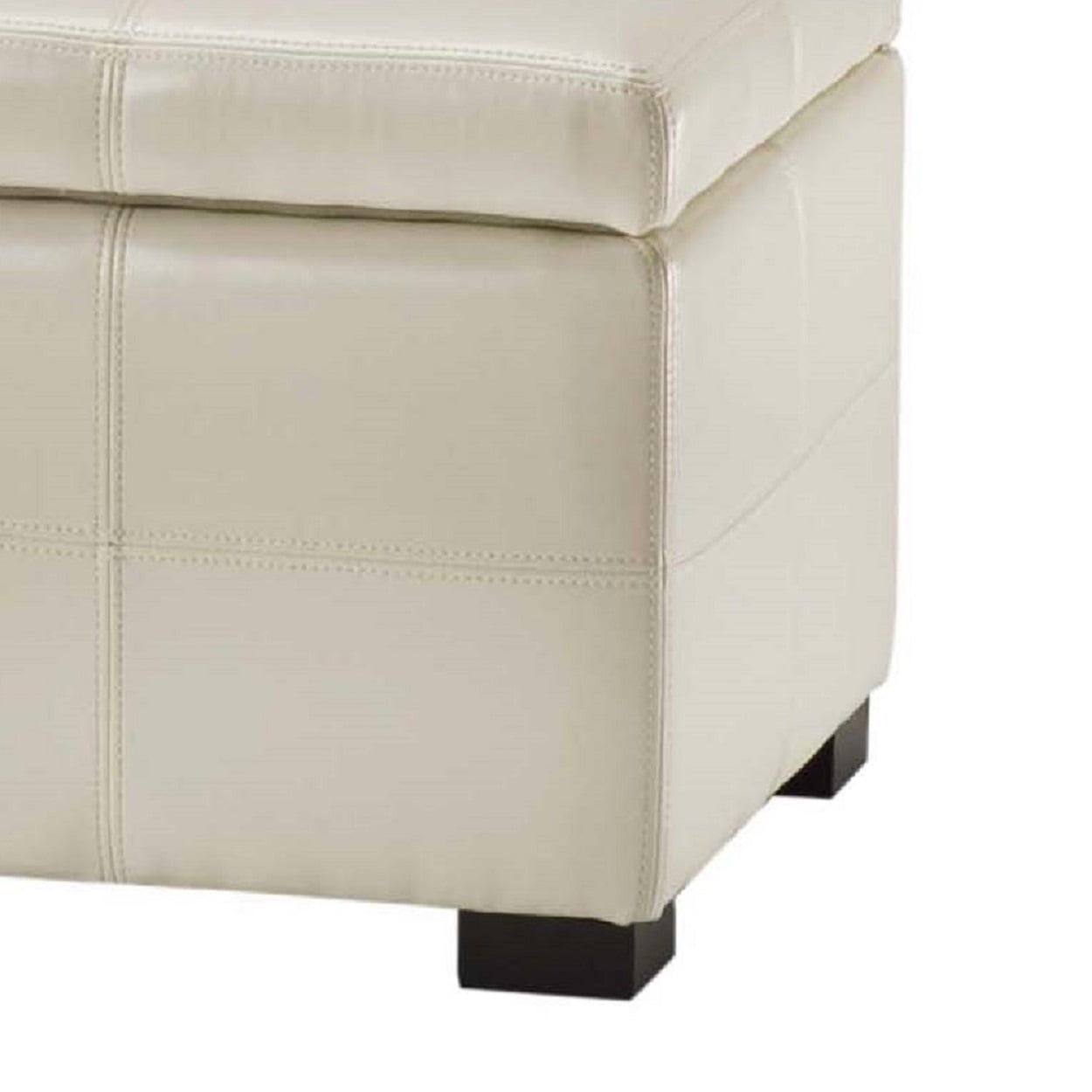SAFAVIEH Madison Large Rustic Solid Upholstered Storage Bench, Flat Cream