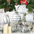 thumbnail image 2 of Alupssuc 6 Inch Oversized Christmas Ball Ornaments, Shatterproof Xmas Tree Decorations, White & Silver, 4CT, 2 of 6