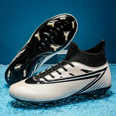 Men s High-Top Football Boots - All-Season Performance Sports Shoes with Non-Slip  Abrasion-Resistant TPU Sole  Shock Absorption  Lace Closure for Training & Games - Universal Fit PU Upper  Breathable