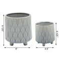 thumbnail image 2 of Flora Bunda CT794E2-BL 6' & 4.5' Diamond line Ceramic Planter with Legs, Set of 2,Glass Blue, 2 of 2