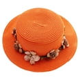 thumbnail image 1 of Circunferencia del sombrero de 56-58 cm, sombrero de sol de verano para mujer, guirnalda de playa, sombrero de copa plano para exteriores, protector solar, sombrero de paja plegable, 1 of 5