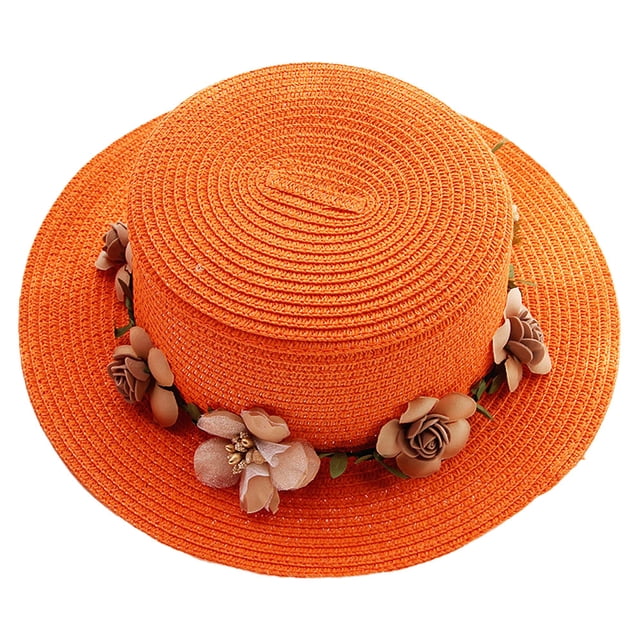 Circunferencia del sombrero de 56-58 cm, sombrero de sol de verano para mujer, guirnalda de playa, sombrero de copa plano para exteriores, protector solar, sombrero de paja plegable