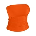 thumbnail image 6 of VJGBEGW Womens Crop Tube Tops Cute Strapless Bandeau Summer Going Out Sleeveless Backless Trendy Clothes Orange L, 6 of 6