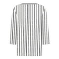 thumbnail image 3 of cocolona Womens 3/4 Sleeve Tops 2025 Fall V Neck Lightweight Shirts Business Casual Work Blouse Fashion Stripe Print T-shirts, 3 of 6