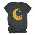 thumbnail image 5 of Penkiiy Muslim Ramadan T-Shirt for Women Women's Summer Moon Graphic Shirts Cute Boho Short Sleeve Round Neck Tee Girls Casual Loose Blouses S Dark Gray, 5 of 6