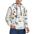 thumbnail image 2 of Kdxio Cartoon Space Print Mens Casual Hooded Collar Drawstring Hoodies Pullover Sweatshirts Casual Long Sleeve Shirts-Medium, 2 of 7