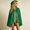 thumbnail image 5 of Lutiedan Medieval Renaissance Cloak with Hood Unisex Adult Sequin Cape Halloween Party Costume Short Cape for Women Men, 5 of 7