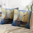 thumbnail image 3 of LALILO Throw Pillow Covers Fine Art Oil Sea Landscape Ships Sea Cushion Cover 18" x 18", 4074 Pack, 3 of 6