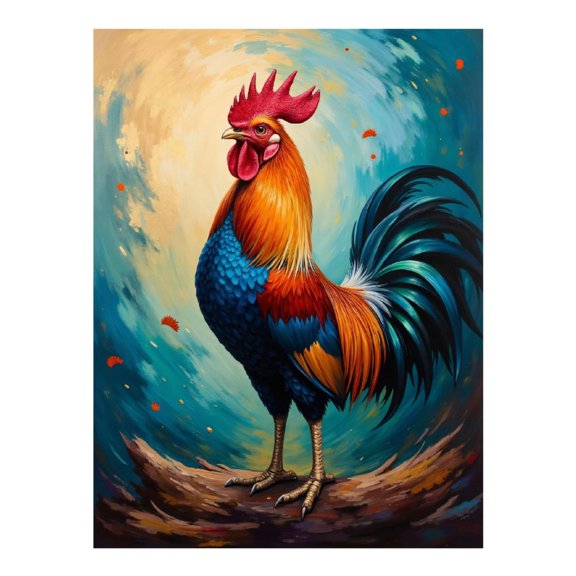 Diamond Art Kit for Adults, Radiant Vibrant Rooster Artistry Diamond Painting for Adults Beginners, 5D DIY Diamond Art Painting Kits, Colorful Diamond Painting Craft for Home Decor 12x16