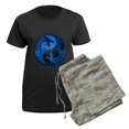 thumbnail image 5 of CafePress - Blue And Black Yin Yang Dragons Pajamas - Women's Short Sleeve Print T-Shirt and Pants Dark Cotton Pajama Set, 5 of 7