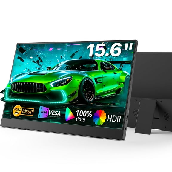 15.6 Inch 1080P IPS HDR Portable Monitor Laptop Screen Extender W/ HDMI USB-C