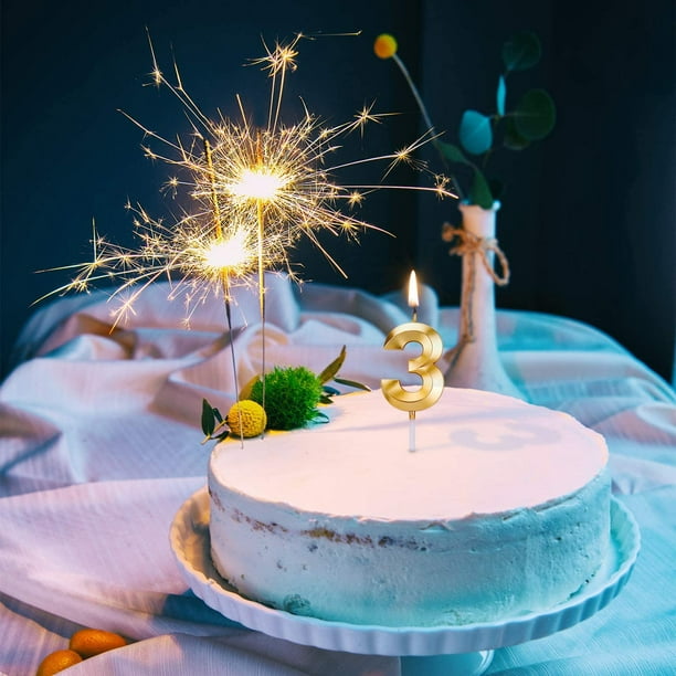 Gâteau Bougie Sparkler Feu d'artifice Sûr Sans Fumée Bougies d