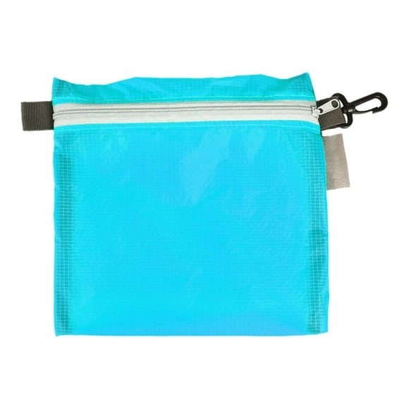 Bolsa pequeña utilitaria, bolsa pequeña con mosquetón, portátil para lápices, de almacenamiento multiusos para teléfono móvil, billetera, senderismo. azul