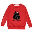 thumbnail image 4 of Tfken Christmas Cute Sweatshirts For Girls Black Cat Graphic Fall Winter Pullover Long Sleeve Crewneck Soft Casual Top Xmas Holiday Party Clothes Size,3-10 Years Red, 4 of 4