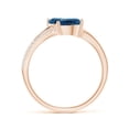 thumbnail image 2 of ANGARA Natural Pear-Shaped 1.6 ct London Blue Topaz Two-Stone Bypass Ring in 14K Rose Gold for Women (Size-7x5mm) | November Birthstone Jewelry for Women | London Blue Topaz Ring (Ring Size - 7.5), 2 of 10