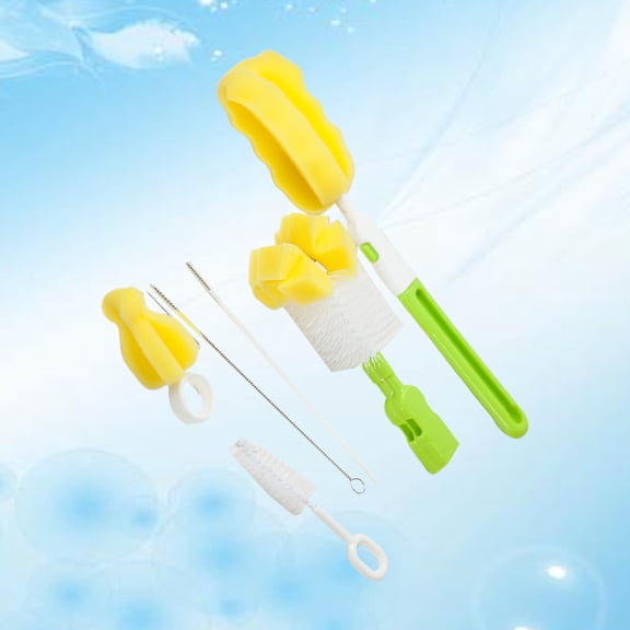 HOMOBABE Cleaning Brush Feeder 6Pcs Nylon PP Sponge for Baby Care