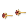 thumbnail image 2 of Finest Gold 14K Yellow Gold Madi K 4 mm Synthetic Ruby July Screwback Earrings, 2 of 3