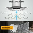 thumbnail image 5 of 30 in. 400 CFM Ducted Kitchen Glass Wall Mount Range Hood in Stainless Steel, 5 of 15