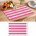 thumbnail image 6 of Pink Striped Placemats Set of 4 Modern Simple Monochrome Geometric White Place Mats Indoor Wipeable Table Mats Washable Cloth Dining Table Placemats for Kitchen Holiday Party Home Decor 13x19 Inch, 6 of 9