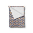 thumbnail image 2 of Aztec Soft Flannel Fleece Throw Blanket, Portuguese Azulejo Mosaics Style European Classic Medieval Motif, Cozy Plush for Indoor and Outdoor Use, 70" x 90", Apricot Red Sky Blue, by Ambesonne, 2 of 5