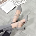 thumbnail image 4 of NOKIO Heels Closed Toe Pumps Shoes Women Pointed Toe Slingback Heels Women Pumps Dress Shoes Women's Fashion Casual Pointed Toe Square Heel Wedding Shoes High Heel Sandals, 4 of 9
