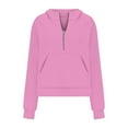 thumbnail image 4 of Bmisegm Hoodies for Women Hooded Zip up Pocketed Oversized Sweatshirt for Fall Winter Warm and Comfortable Pink L, 4 of 4